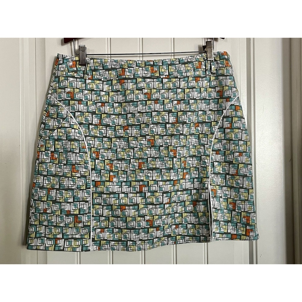 Nivo NVO Lanctot Golf Skort Skirt Women 13 Geometric Stretch Pockets 719